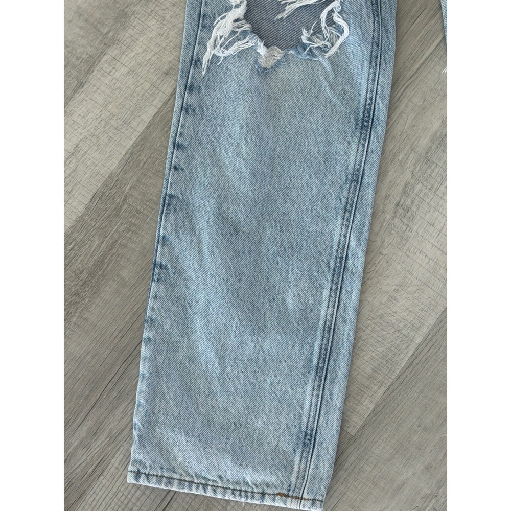 PacSun Womens Light Wash Distressed Boyfriend Jeans High Waisted Size 24 - Picture 4 of 10